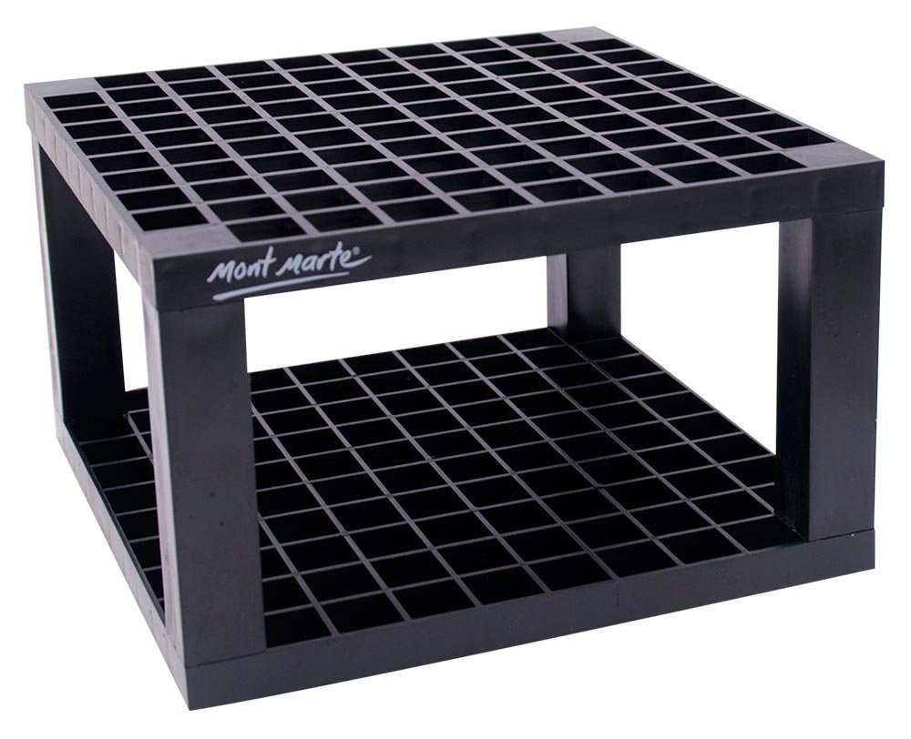 Mont Marte Studio Tidy 2 Pack. 96 Hole Plastic Pencil & Brush Holder for Paint Brushes, Pencils, Markers, Pens and Modeling Tools. Provides Excellent Art Studio Organization. - Image 4