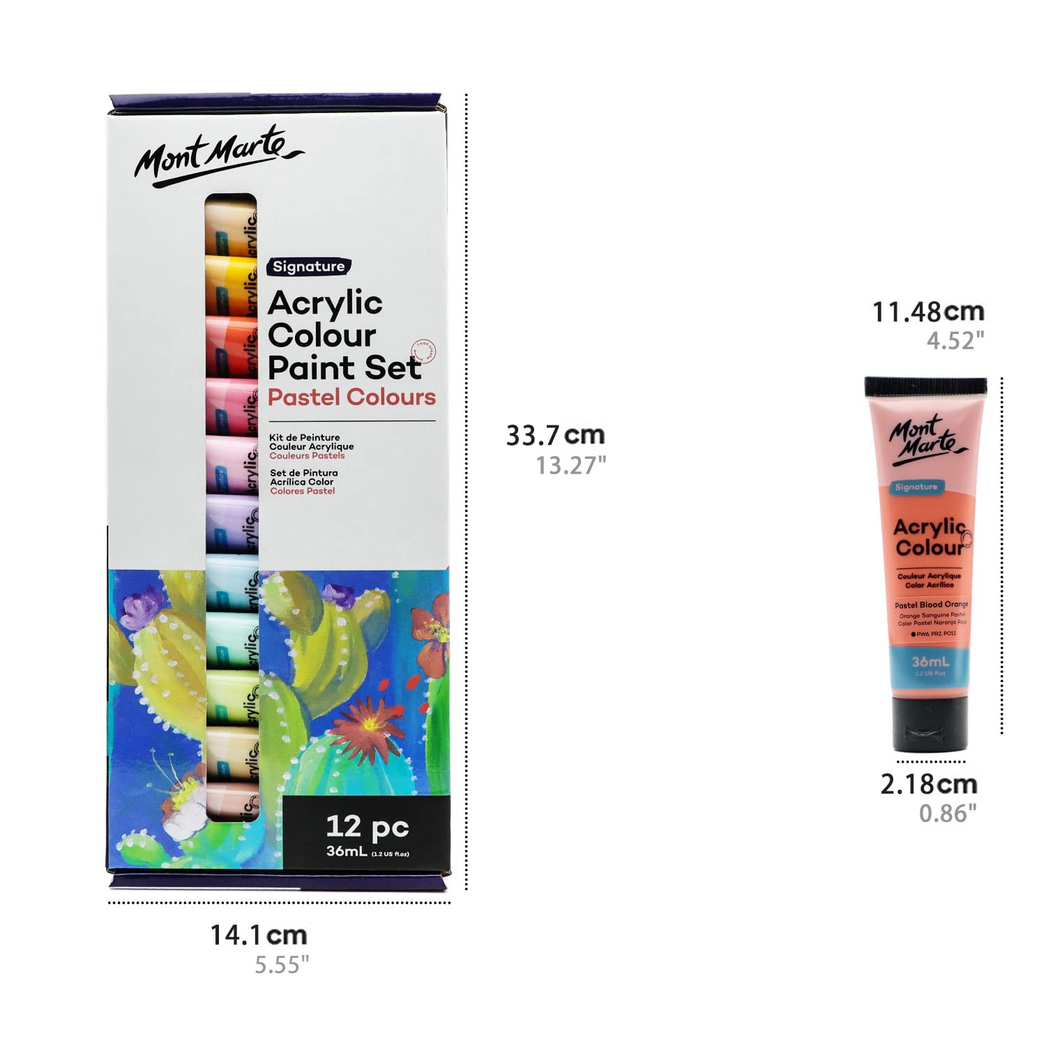 Mont Marte Acrylic Colour Pastel Paint Set Signature 12pc x 36ml (1.2 US fl.oz), Creamy Pastel Acrylic Paint Set, Good Coverage, Semi-Matte Finish, Ideal For Most Art and Craft Surfaces. - Image 8