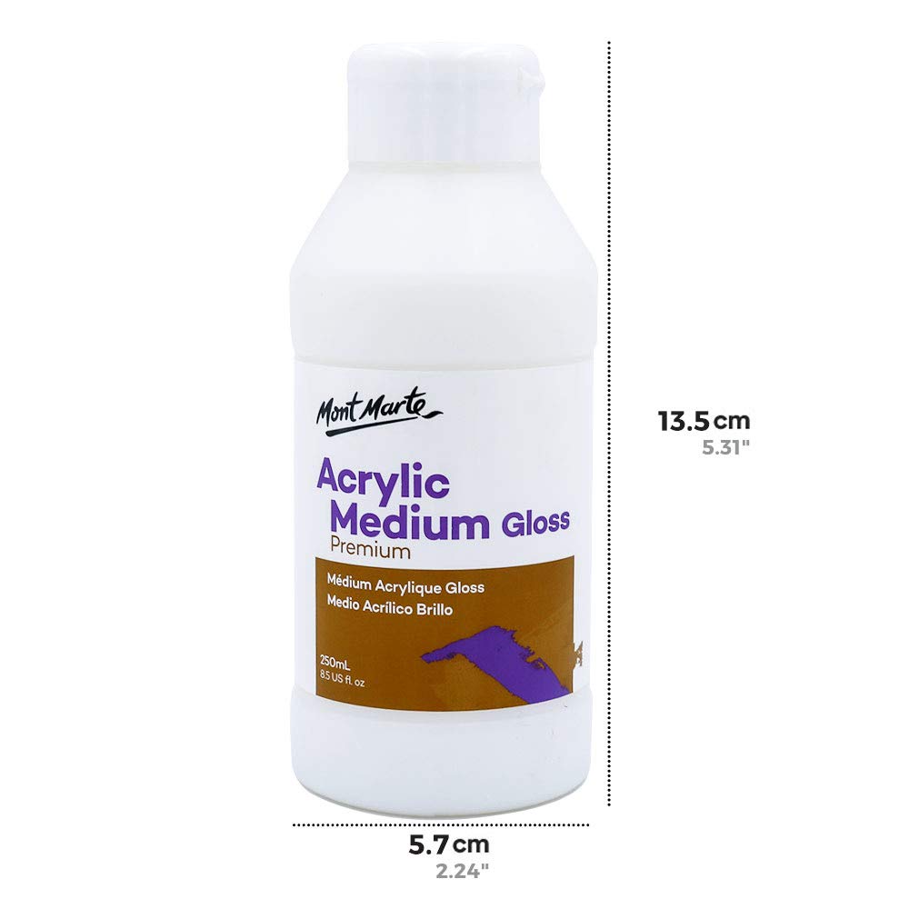 Mont Marte Acrylic Medium Gloss 8.45oz (250ml) - Image 3