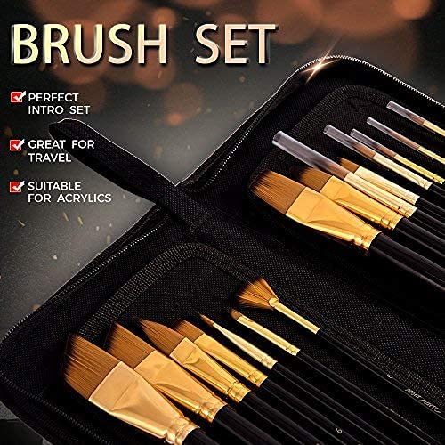 Mont Marte Art Paint Brushes Set, Great for Watercolor, Acrylic, Oil-15 Different Sizes Nice Gift for Artists, Adults & Kids - Image 3