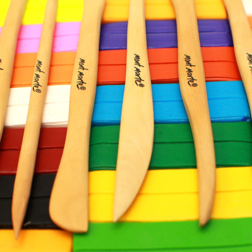 Mont Marte Boxwood Mini Clay Modeling Tools 10 Piece. Set of Double Ended Pieces Providing 20 Tools. Suitable for Cutting, Carving and Smoothing - Image 5