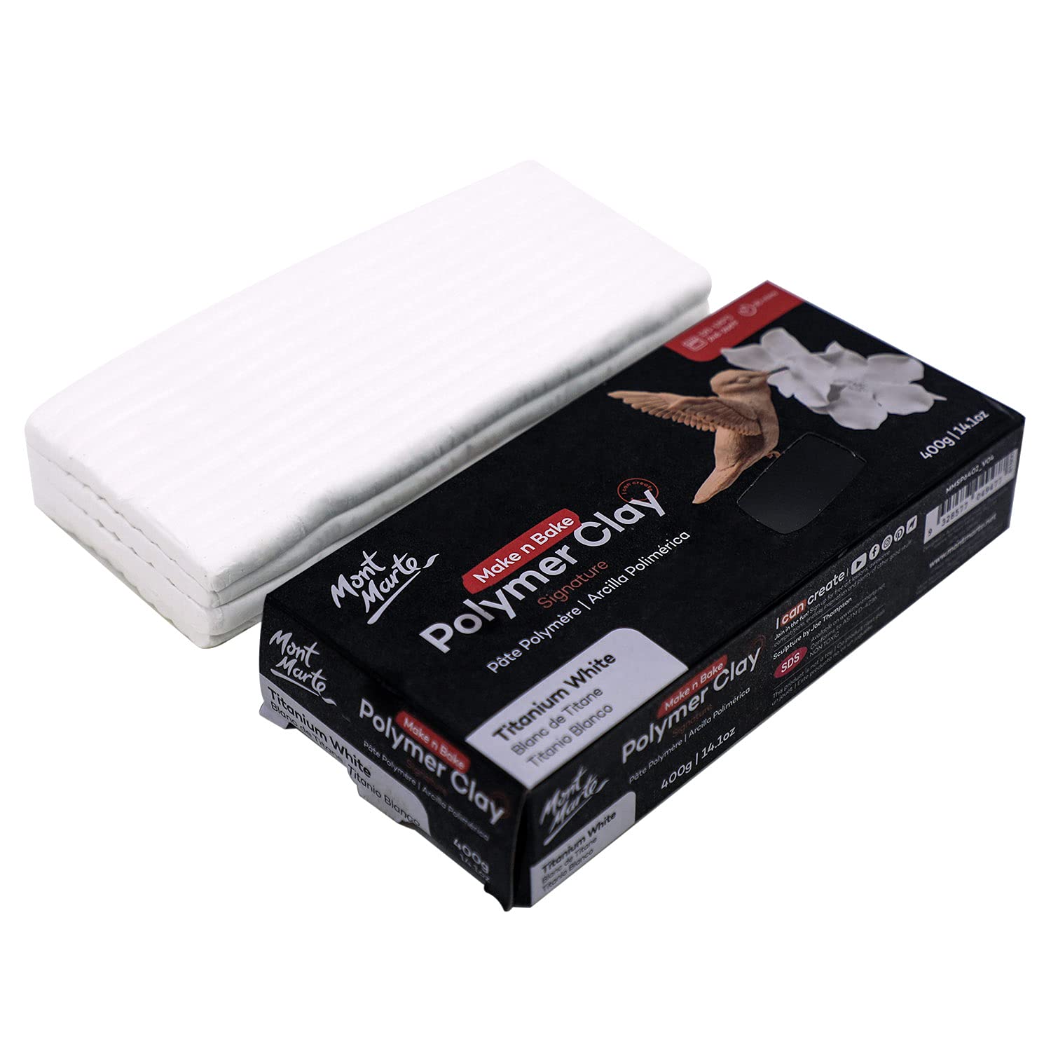 Mont Marte Make n Bake Polymer Clay 400g - Titanium White - Image 7