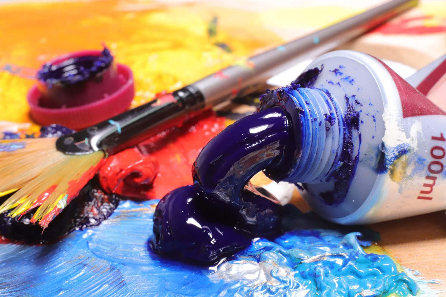 Mont Marte Oil Paint Premium, 3.4 US fl.oz (100ml) Tube, Brilliant Red, Heavy Body Paint, Artist Quality, Good Coverage, Excellent Tinting Strength, Ideal for Painting Canvas - Image 4