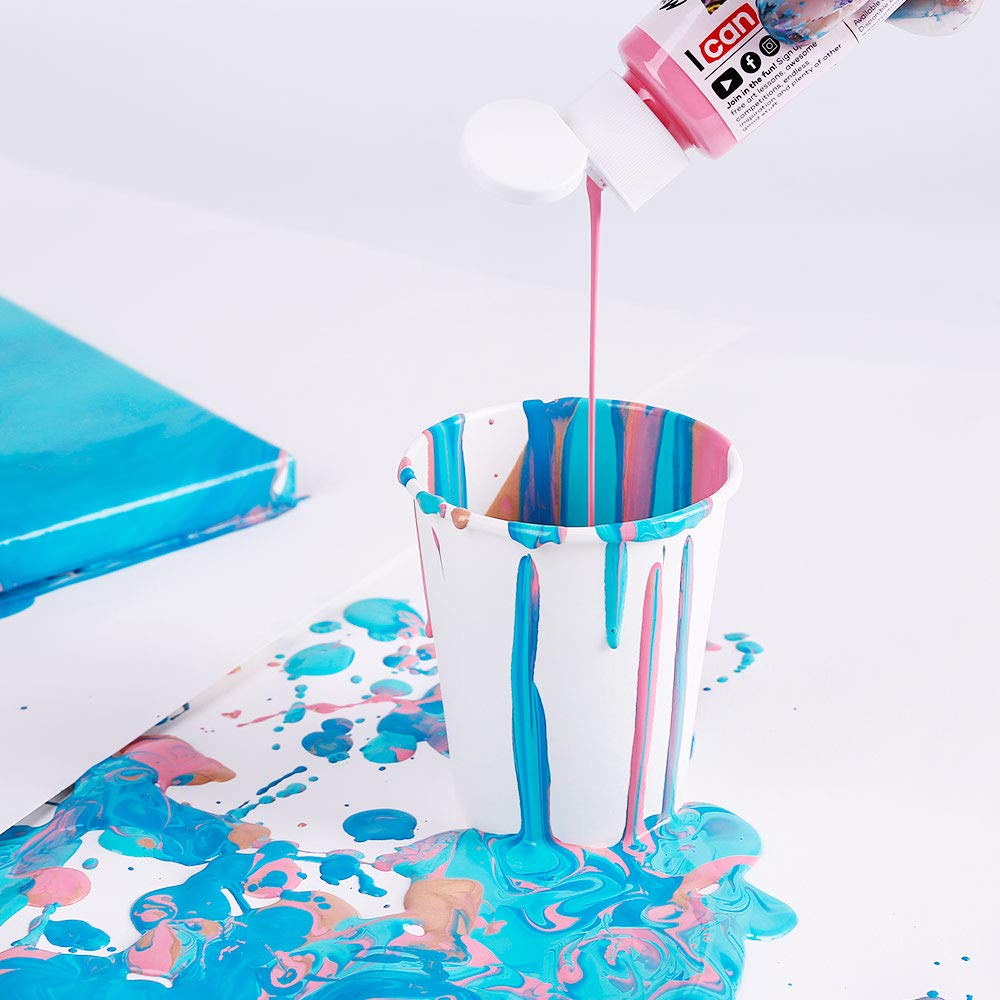 Mont Marte PMPP4204 Pouring Art Acrylic Paint Set, 2.0 fl oz (60 ml) x 4 Colors, Flamingo, Authentic Product - Image 6