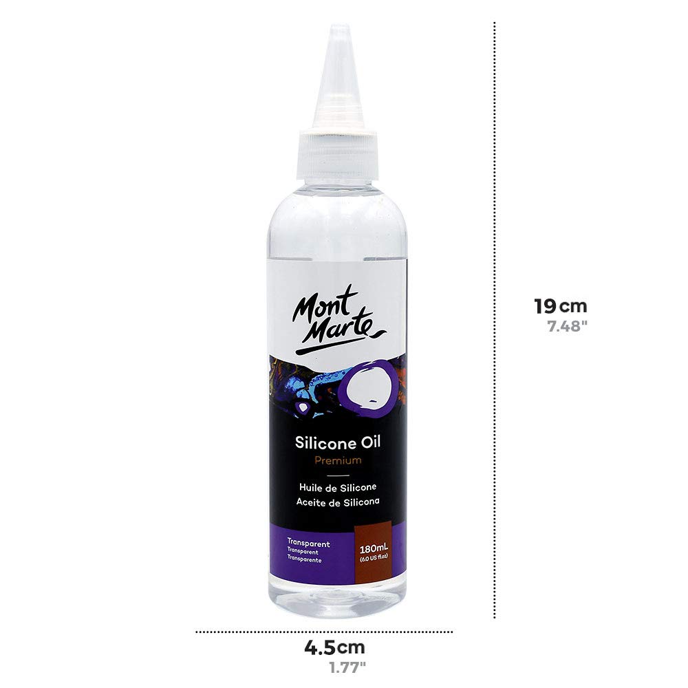 Mont Marte Premium Acrylic Pouring Silicone Oil 6.06oz (180ml in total) Bottles for Pouring Paint Cells - Image 3