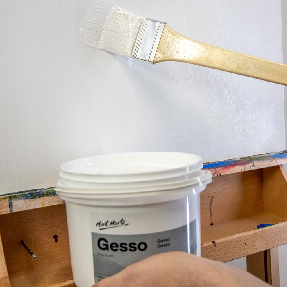 Mont Marte Premium Gesso Universal Primer 64oz (1.89L), Suitable for Acrylic Paint, Oil Paint, Color Pencils, Pastels, Graphite and Charcoal - Image 4