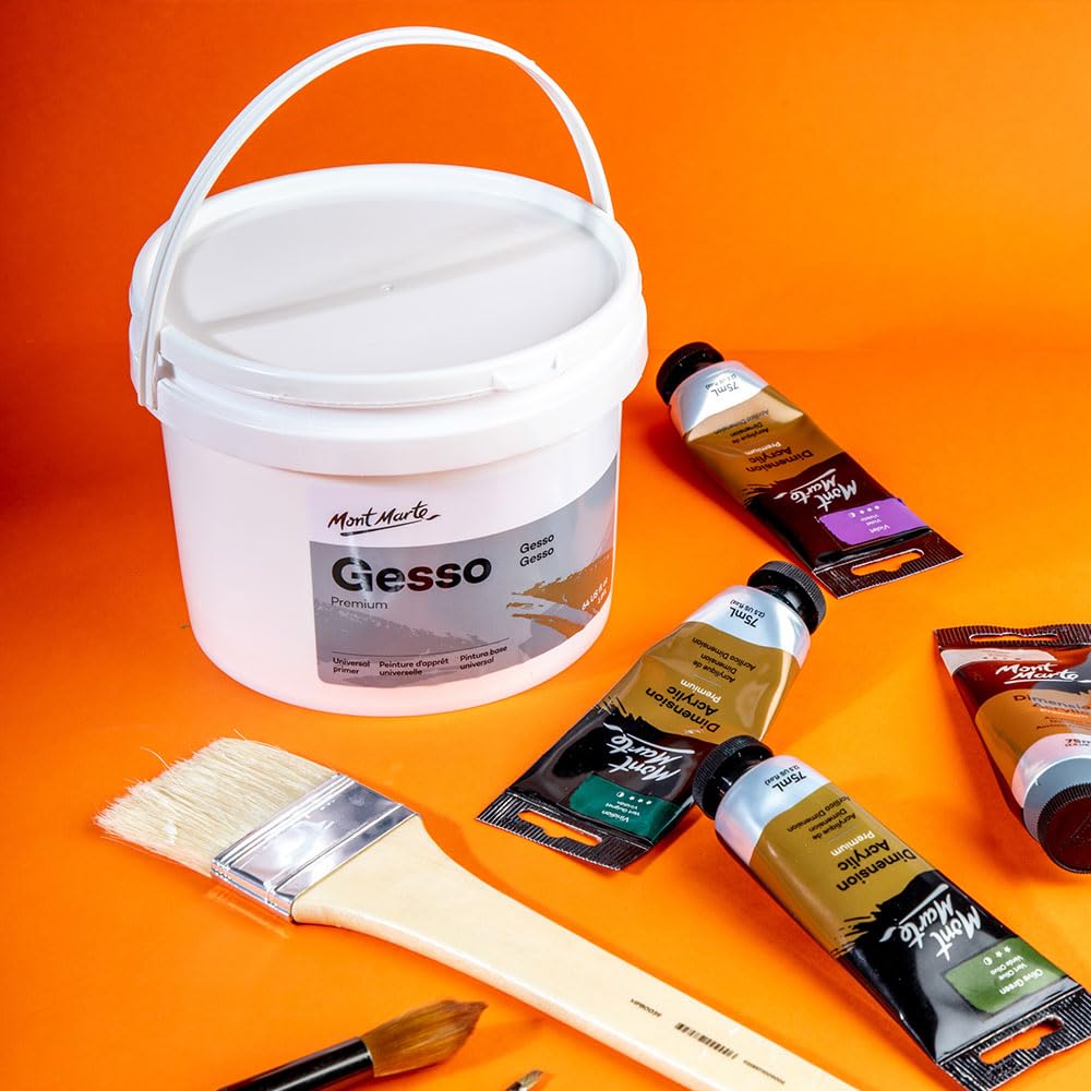 Mont Marte Premium Gesso Universal Primer 64oz (1.89L), Suitable for Acrylic Paint, Oil Paint, Color Pencils, Pastels, Graphite and Charcoal - Image 5