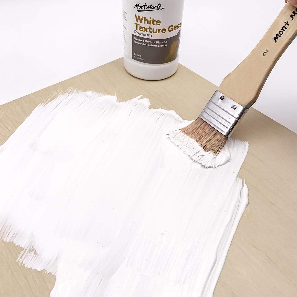 Mont Marte Premium White Texture Gesso 8.45oz (250ml), Suitable for Acrylic Paint, Oil Paint, Color Pencils, Pastels, Graphite and Charcoal - Image 4