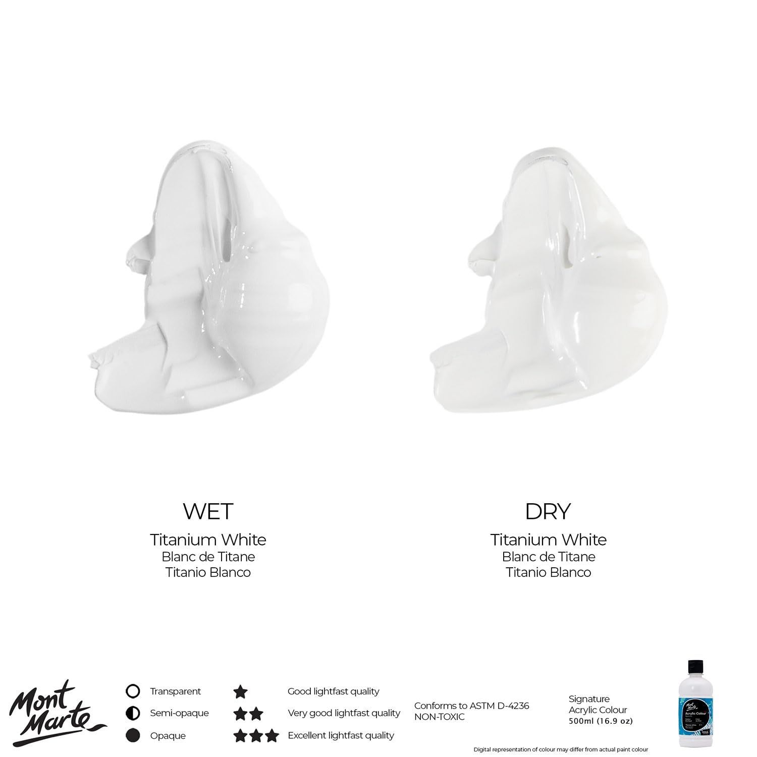 Mont Marte Signature Basic Color Acrylic Paint Set, 16.9oz (500ml), Semi-Matte Finish,Suitable for Canvas, Wood, Fabric, Leather, Cardboard, Paper, MDF and Crafts - Image 7