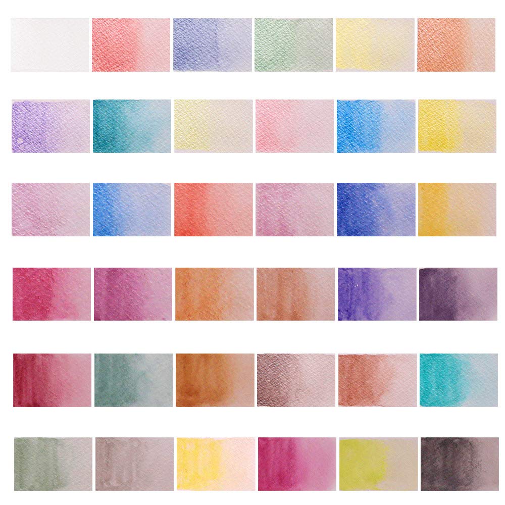 Mont Marte Signature Metallic Watercolor Set, 37 Piece Pearl Paint, 36 Vibrant Colors, 1 Paint Brush - Image 5