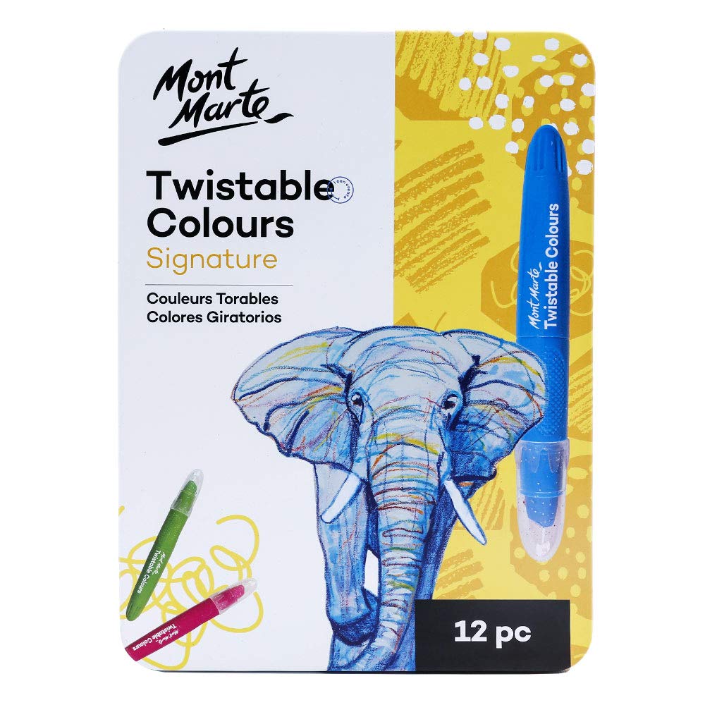 Mont Marte Studio Twistable Colors, 12 Piece. Includes 12 Water Blendable Painting Sticks, Silky Smooth Texture and Easy Glide. - Image 5