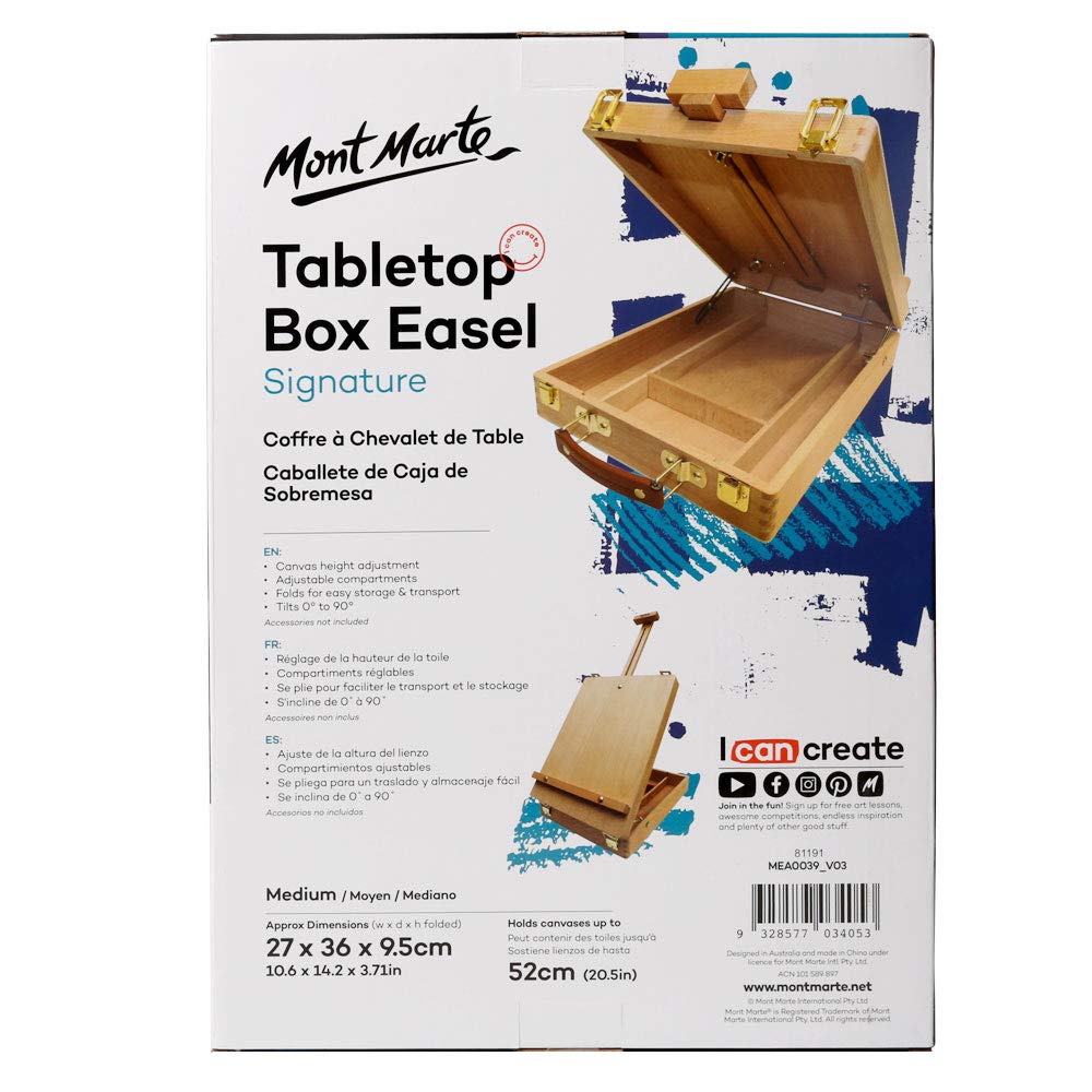 Mont Marte Tabletop Easels for Painting, Desk Box Easels for Kids Adults&Artists,Beech Wood - Image 7