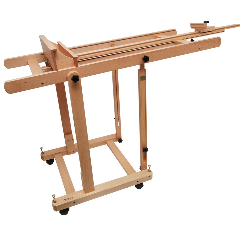 Mont Marte Tilting Studio Wooden Floor Easel. Height Adjustable Extra Large H-Frame Featuring a Large Tilt Range. Castor Wheels Allow Easy Movement and Can Be Locked into Place. - Image 4