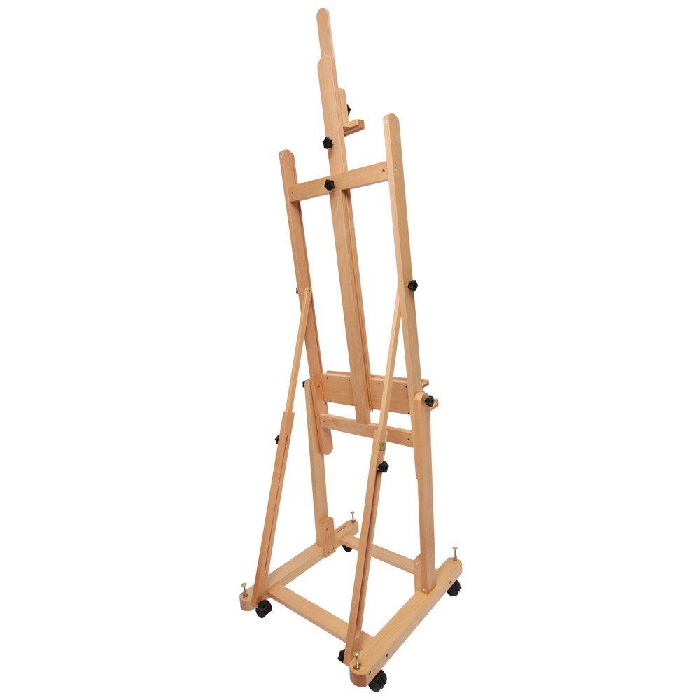 Mont Marte Tilting Studio Wooden Floor Easel. Height Adjustable Extra Large H-Frame Featuring a Large Tilt Range. Castor Wheels Allow Easy Movement and Can Be Locked into Place. - Image 9